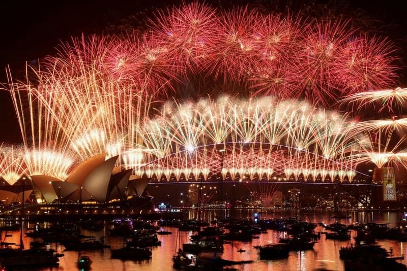World bids goodbye to 2025 with fireworks and icy plunges