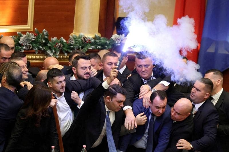 Image for Albanian parliament erupts over corruption allegations against deputy PM