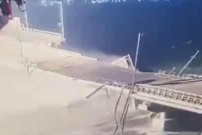 Image for Crimea bridge blast: why is bridge important and what happened to it