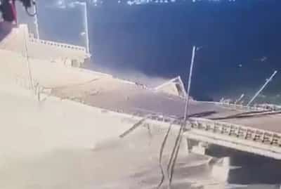 Image for Crimea bridge blast: why is bridge important and what happened to it