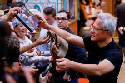 Image for Nvidia's Huang sparks 'Jensanity' in Taiwan with AI hero's welcome