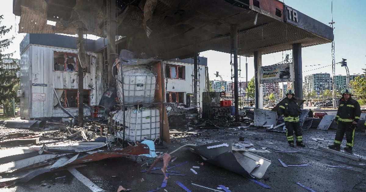Russian forces hit Kyiv petrol station, injuring four