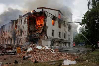 Image for Russian attacks on Ukraine's Kharkiv kills four, wounds at least 60, officials say