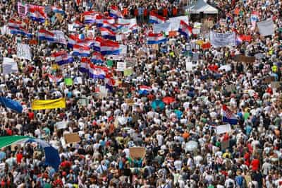 Image for Tens of thousands rally in Zagreb over Croatia waste cleanup delays