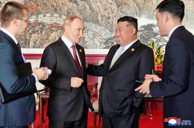 Image for North Korean leader Kim calls ties with Russia top priority in Victory Day message to Putin