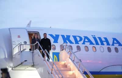 Image for Zelenskiy, arriving in Canada, says air defences and winter preparation in focus