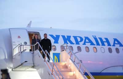 Image for Zelenskiy, arriving in Canada, says air defences and winter preparation in focus