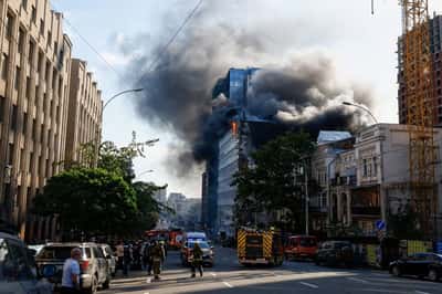Image for Explosions heard in Kyiv, Reuters witness says