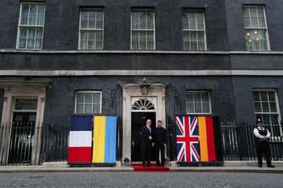 Image for Zelenskiy in London for talks with Starmer, Macron and Merz