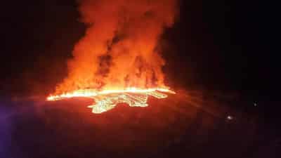 Image for Iceland volcano recedes after ‘black day’ of town fires