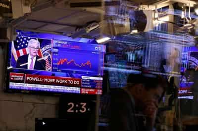 Image for Wall Street drops, Treasury yields gyrate on Fed Chairman Powell’s remarks
