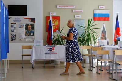 Image for Russian election, cast as test of support for Ukraine war, enters final day