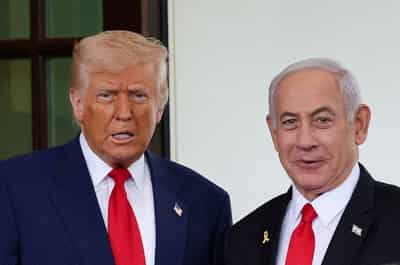 Image for Netanyahu meets Trump at White House as Israel, Hamas discuss ceasefire