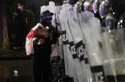Image for Georgia hands down long sentences to election-day protest organisers