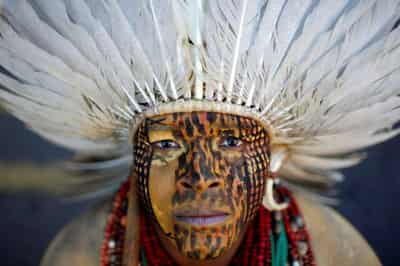 Image for Firing arrows, indigenous people in Brazil protest bill curtailing land rights