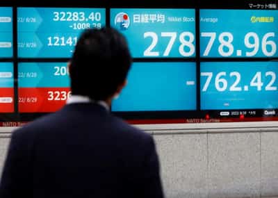 Image for Stocks gain as European shares hit new highs, dollar slips