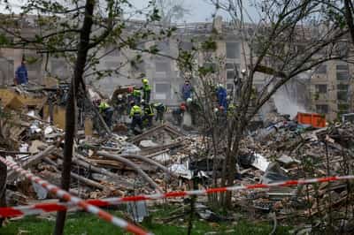 Image for Zelenskiy: Russian strike that hit residential building in Kyiv used North Korean missile