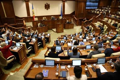 Image for Moldovan parliament restricts use of Russian, prompts opposition walkout