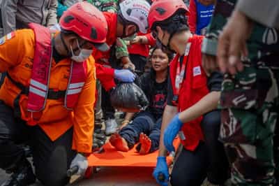 Image for Families desperate for news as 129 still missing four days after capsize of ship in Indonesia's Java Sea