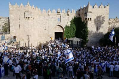 Image for Israeli nationalists hold parade marking their capture of East Jerusalem