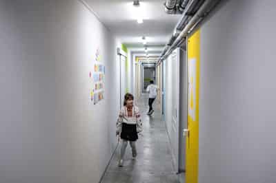 Image for Ukrainian children open school year by heading underground