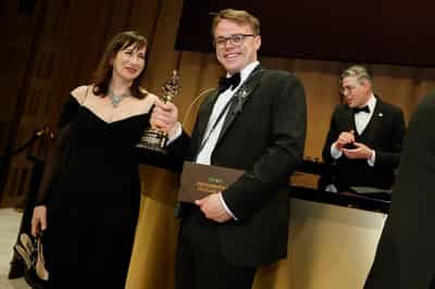 Image for Oscar statuette for 'Mr. Nobody Against Putin' goes missing on flight