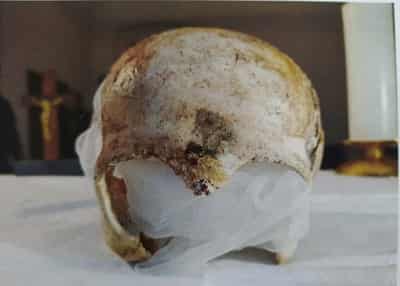 Image for Stolen skull of medieval saint hidden in concrete, say Czech police