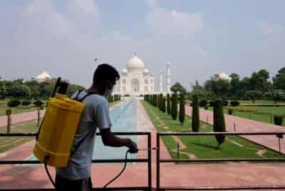 Image for India&#8217;s famed Taj Mahal re-opens for tourists as COVID-19 curbs ease