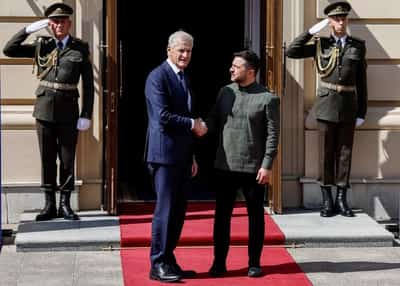 Image for Ukraine's Zelenskiy arrives in Oslo for funeral of King Harald
