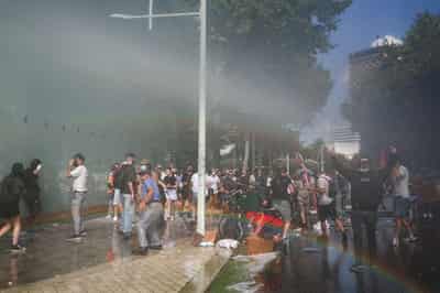 Image for Protesters clash with Albanian police in demonstrations triggered by Kushner resort plan