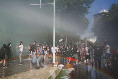 Image for Protesters clash with Albanian police in demonstrations triggered by Kushner resort plan