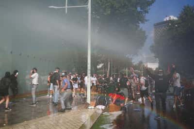 Image for Protesters clash with Albanian police in demonstrations triggered by Kushner resort plan