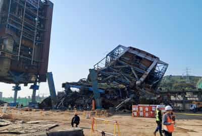 Image for One dead in South Korea power plant collapse as safety fears hamper rescue