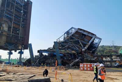 Image for One dead in South Korea power plant collapse as safety fears hamper rescue