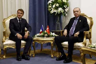 Image for France's Macron says discussed Iran ceasefire, Ukraine with Turkey's Erdogan