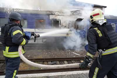 Image for Drone strike on train is calculated escalation by Putin, German minister says