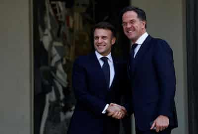Image for France's Macron says he discussed Ukraine with NATO head Rutte