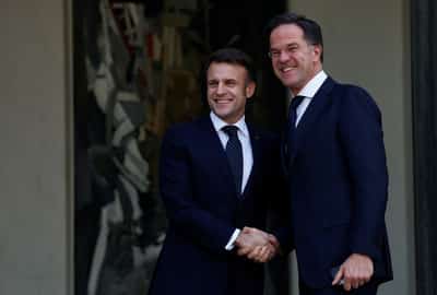 Image for France's Macron says he discussed Ukraine with NATO head Rutte