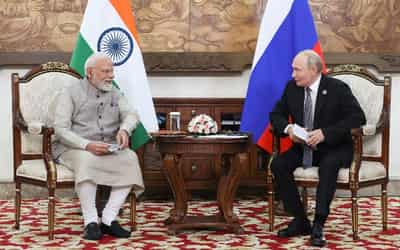 Image for Modi, Putin seek stronger ties as Russia calls for BRICS to counter West