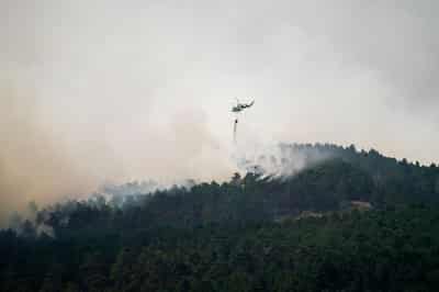 Image for Tens of thousands flee fires in France, blazes merge outside Madrid
