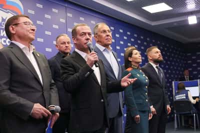 Image for Russia's ruling pro-Putin party wins wartime election with over 57% of vote, near complete results show