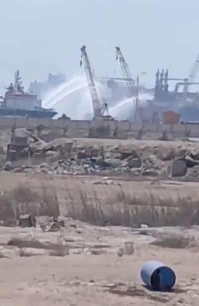 Image for Egypt confirms drone caused fire on two gas vessels at Damietta