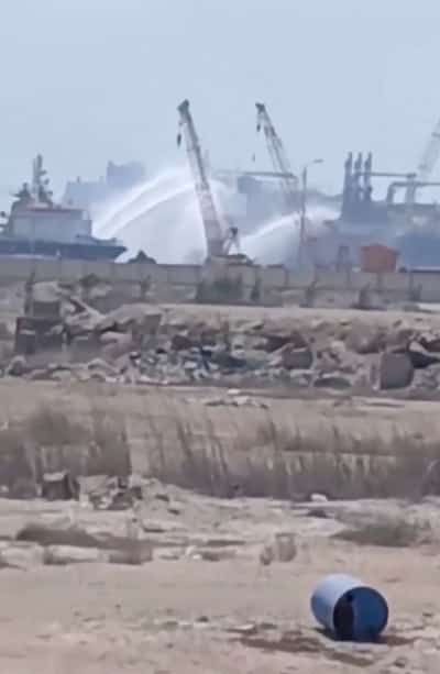 Image for Drone hits gas storage tanker at Egypt's Mediterranean port, Ambrey reports