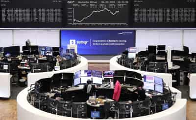 Image for STOXX 600 ends at record high; BBVA weighs on Spain
