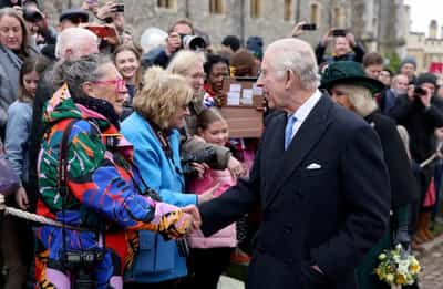 Image for King Charles greets well-wishers after Easter Sunday service