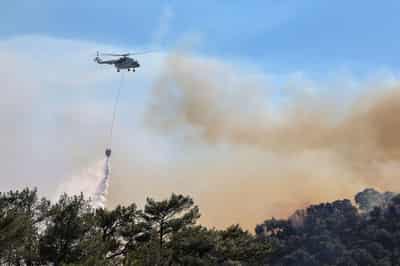 Image for Greek firefighters battle deadly wildfires on Crete for a second day