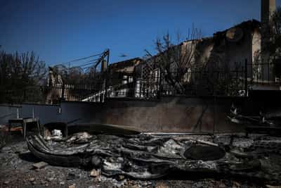 Image for Wildfires ease in Greece as people return to gutted homes