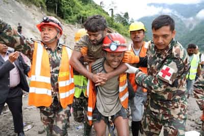 Image for Exclusive-How two men survived nine days in a Nepal flood tunnel