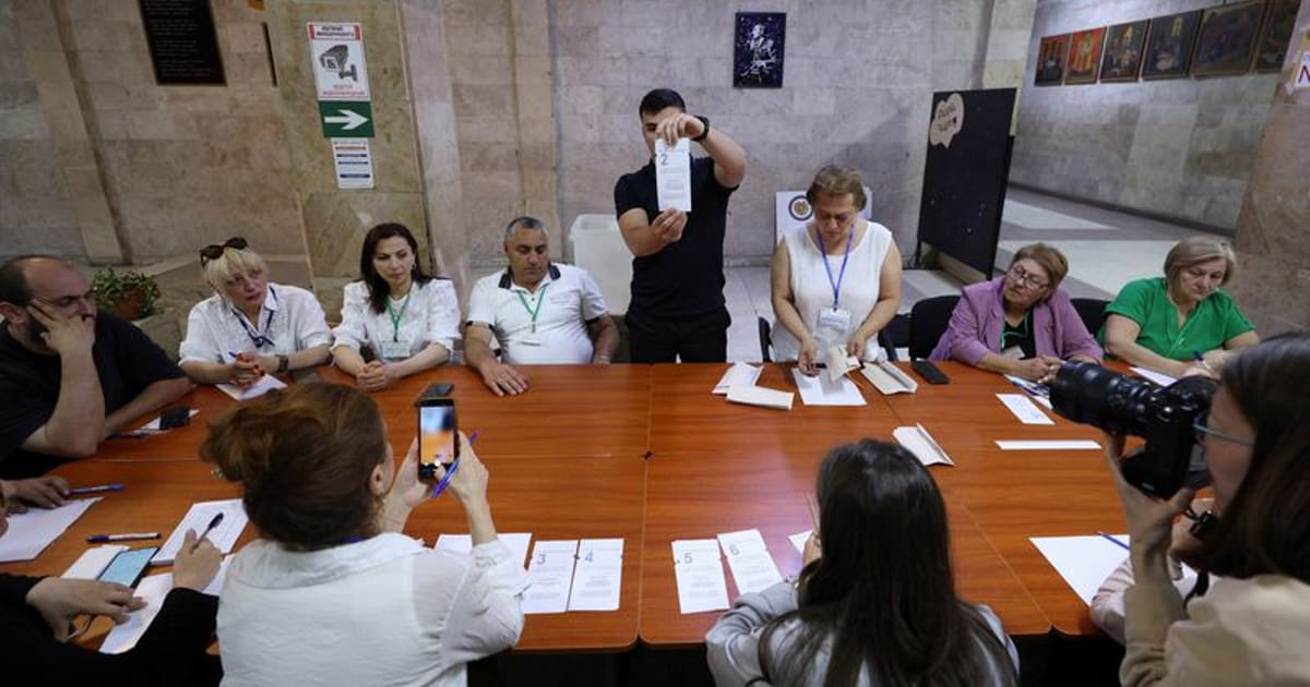 Armenia's ruling party leads parliamentary vote with 57% in early results