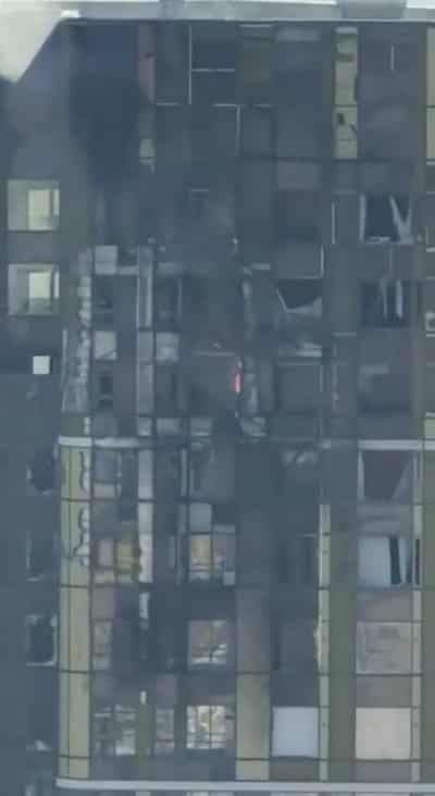 Image for Ukrainian drone hits apartment building in Russian city of Yekaterinburg, local official says